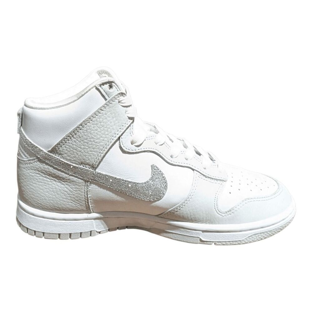 NIKE Dunk High "Silver Glitter Swoosh" Sneakers Size 7 - Picture 6 of 9